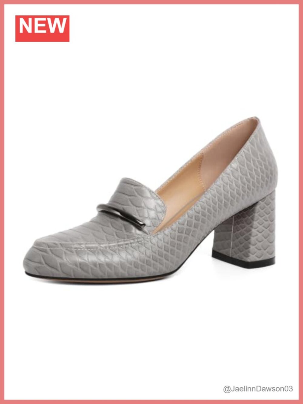 Women's Chunky Block Heel Loafers Round Toe Slip On Dress Pumps 2.5 Inch
